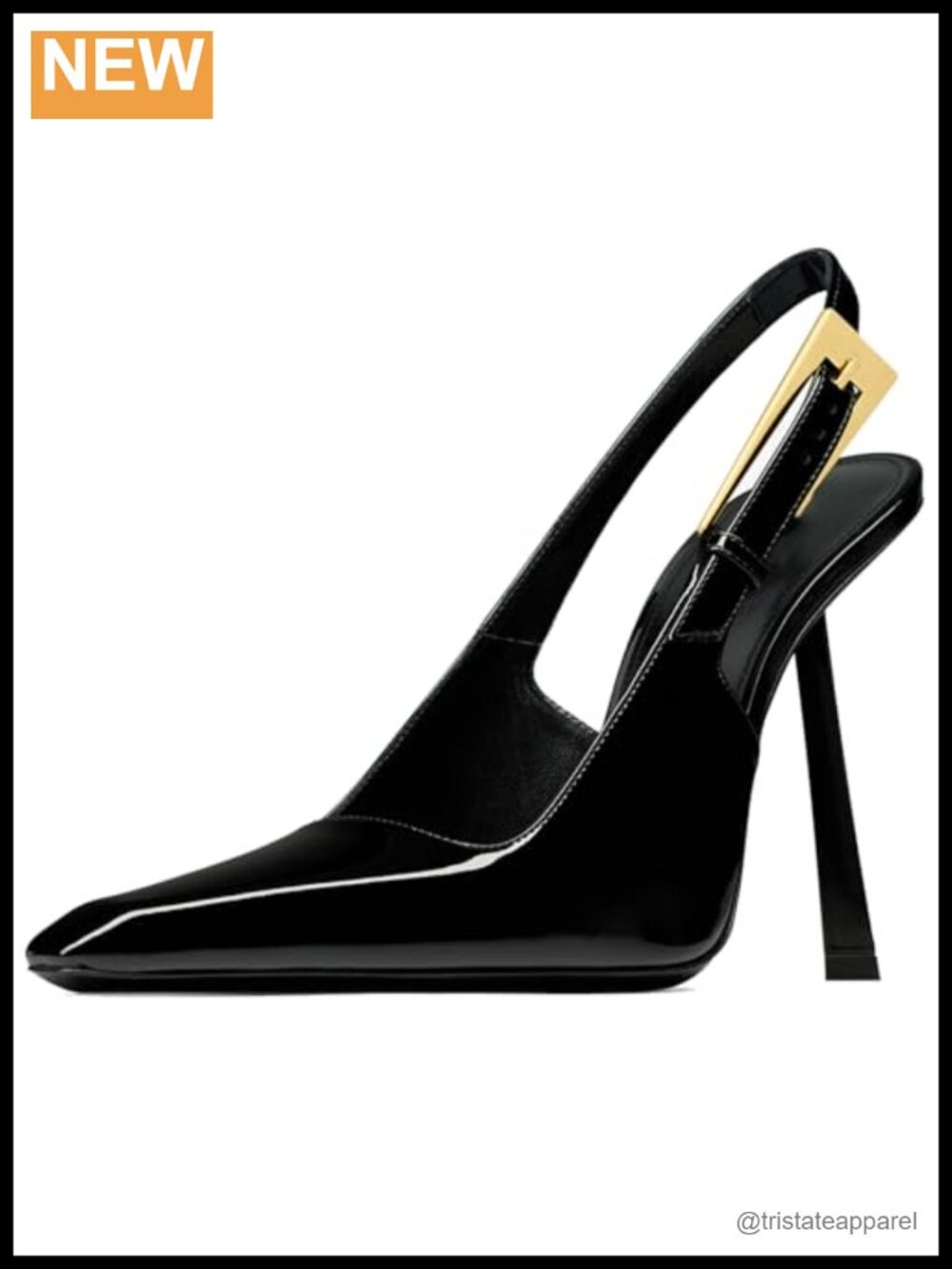 Slingback Pumps with Buckle Strap Pointed Toe Stiletto High Heel Slip On